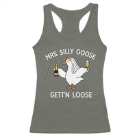 Mrs. Silly Goose Bride Racerback Tank Top Funny Goose Lovers - Wonder Print Shop