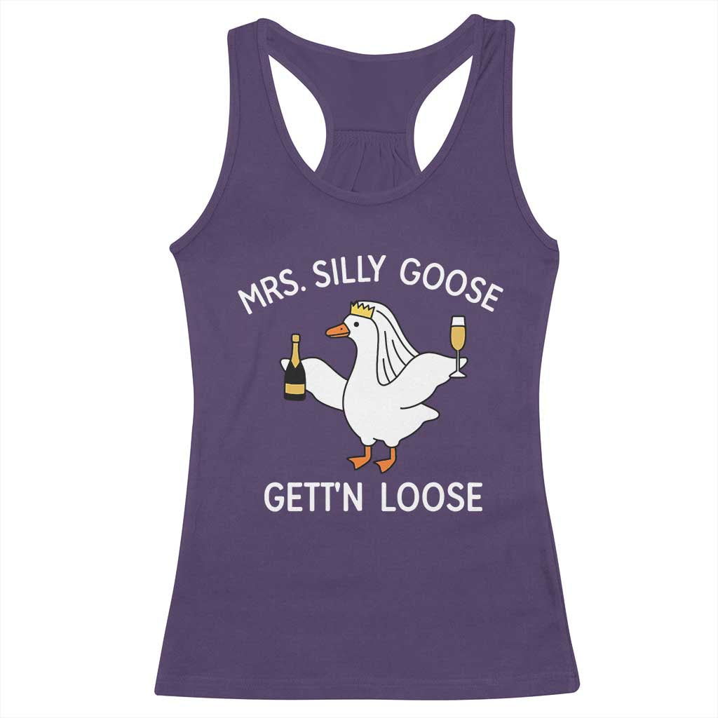 Mrs. Silly Goose Bride Racerback Tank Top Funny Goose Lovers - Wonder Print Shop