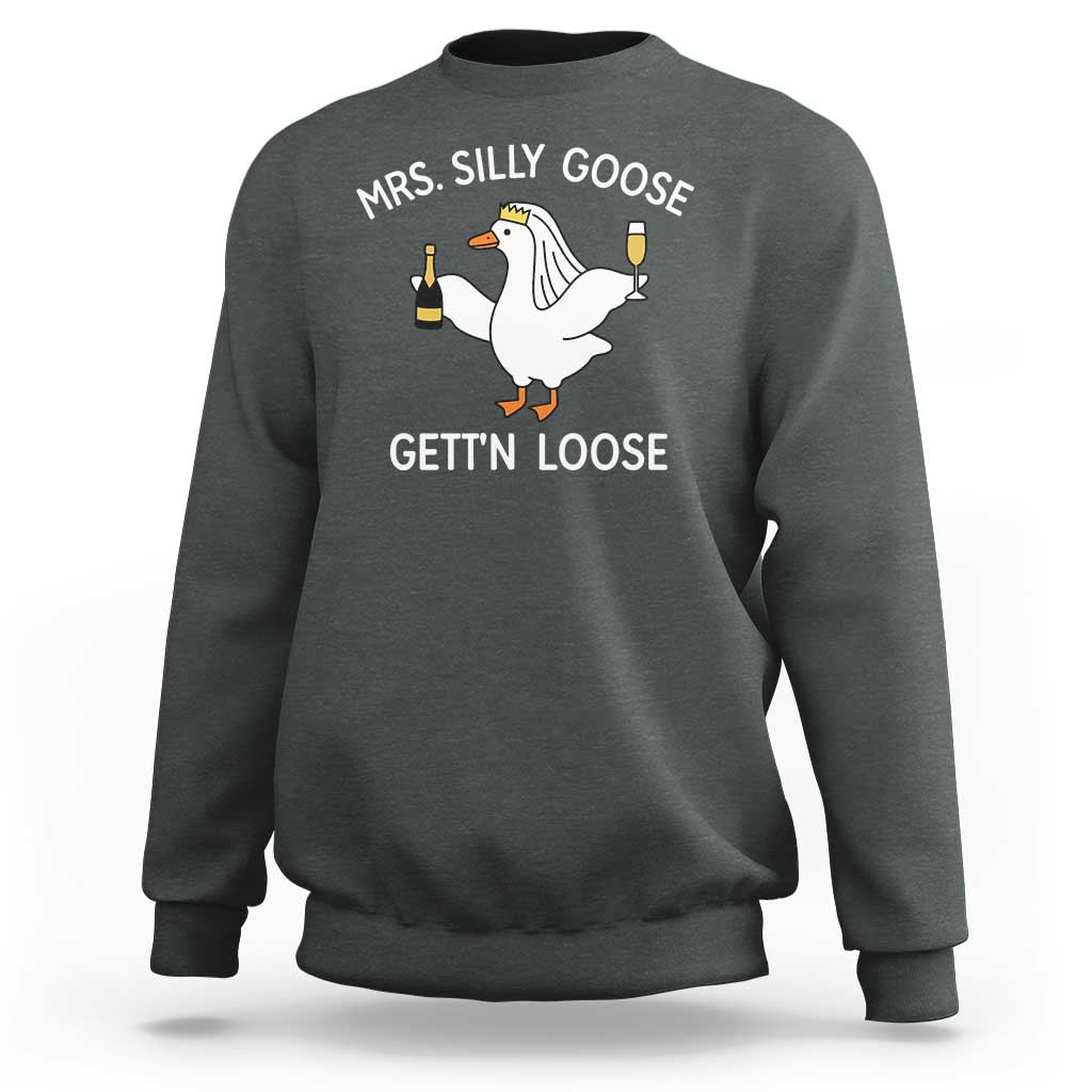 Mrs. Silly Goose Bride Sweatshirt Funny Goose Lovers - Wonder Print Shop