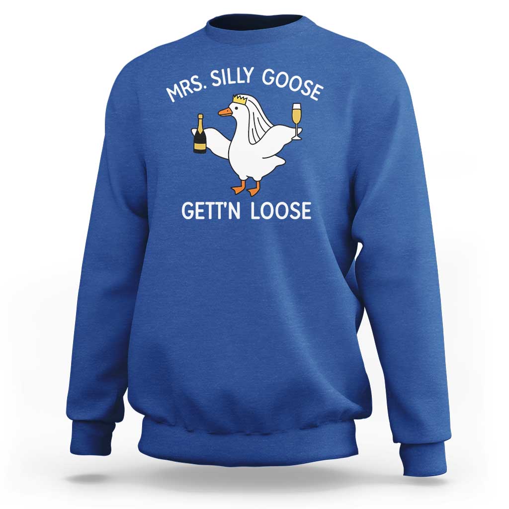 Mrs. Silly Goose Bride Sweatshirt Funny Goose Lovers - Wonder Print Shop