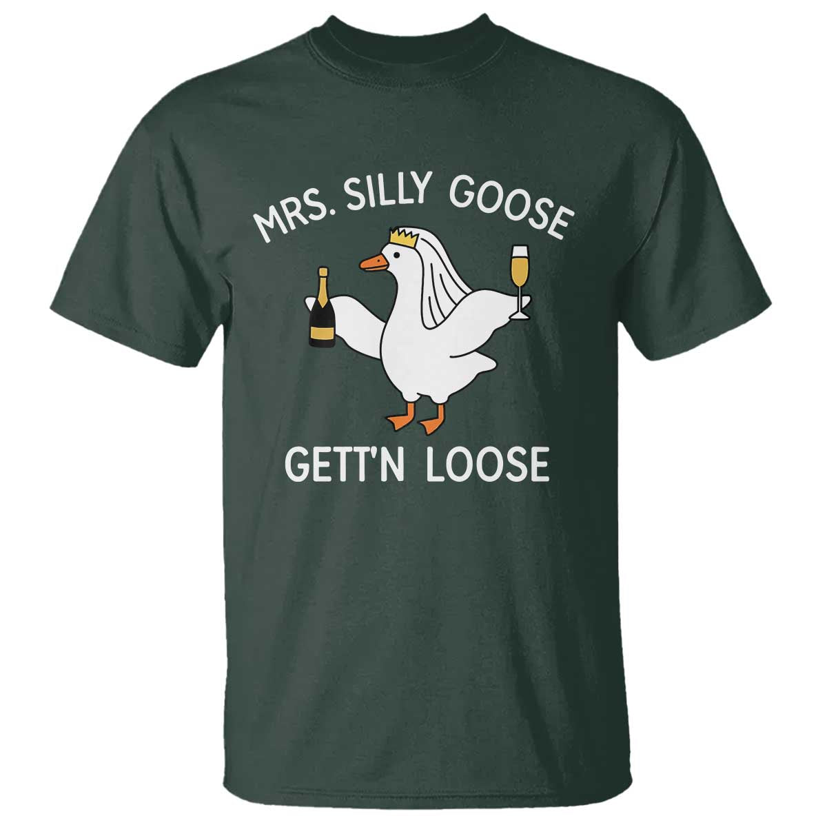 Mrs. Silly Goose Bride T Shirt Funny Goose Lovers - Wonder Print Shop