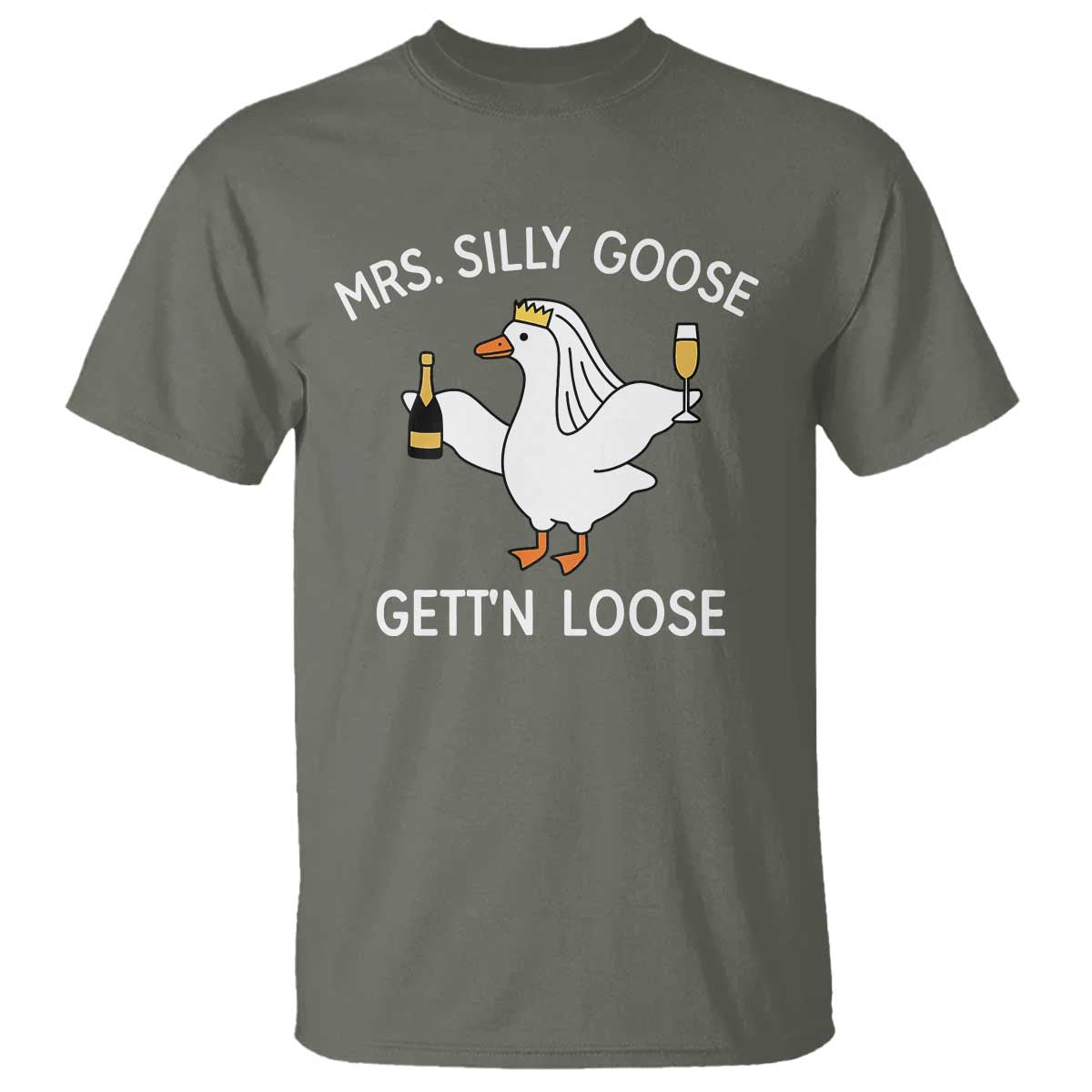 Mrs. Silly Goose Bride T Shirt Funny Goose Lovers - Wonder Print Shop