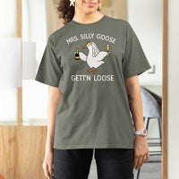 Mrs. Silly Goose Bride T Shirt For Women Funny Goose Lovers - Wonder Print Shop