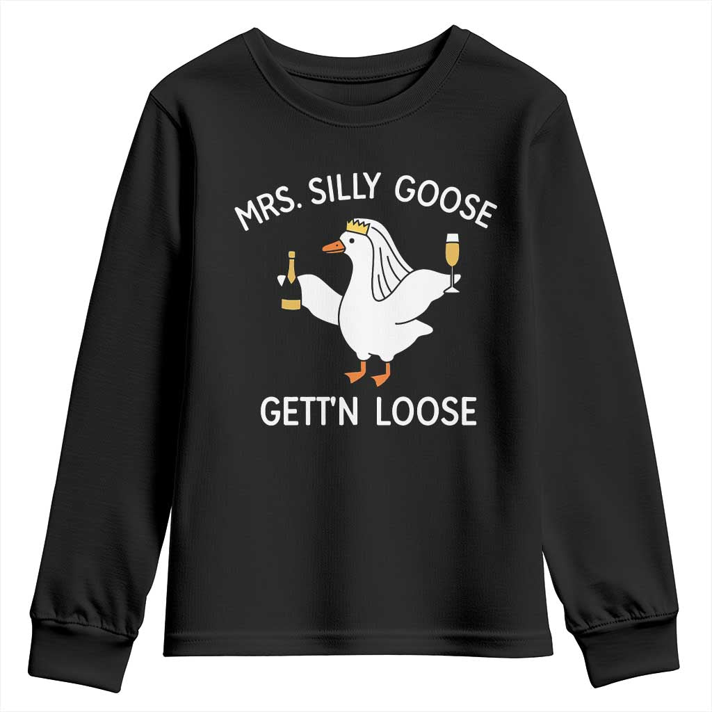 Mrs. Silly Goose Bride Youth Sweatshirt Funny Goose Lovers - Wonder Print Shop
