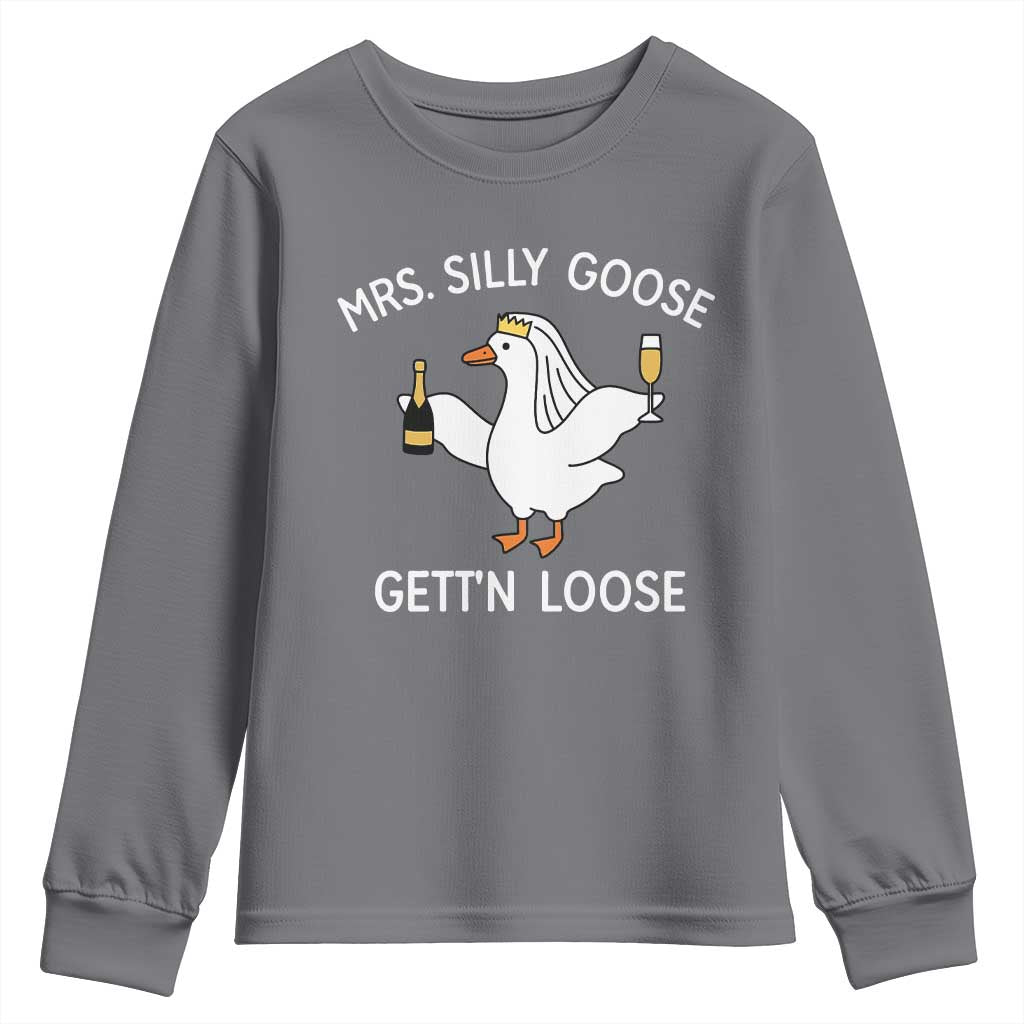 Mrs. Silly Goose Bride Youth Sweatshirt Funny Goose Lovers - Wonder Print Shop