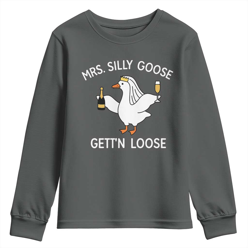 Mrs. Silly Goose Bride Youth Sweatshirt Funny Goose Lovers - Wonder Print Shop