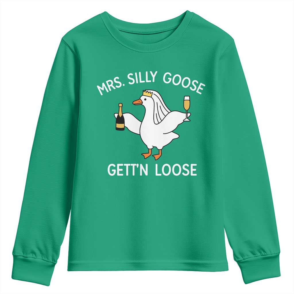 Mrs. Silly Goose Bride Youth Sweatshirt Funny Goose Lovers - Wonder Print Shop