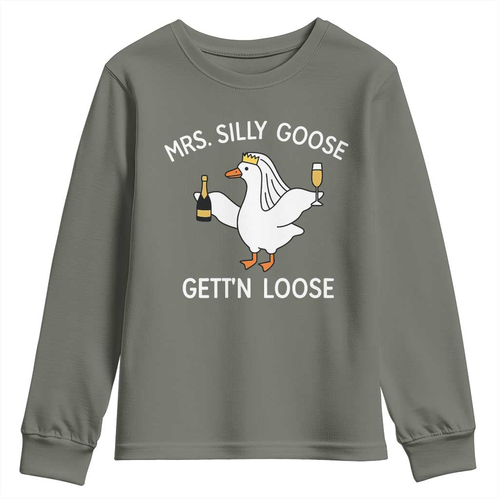 Mrs. Silly Goose Bride Youth Sweatshirt Funny Goose Lovers - Wonder Print Shop