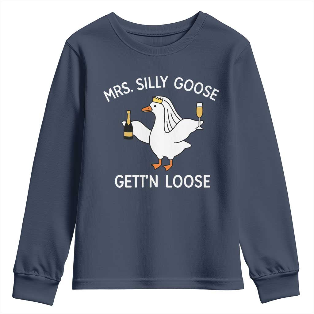 Mrs. Silly Goose Bride Youth Sweatshirt Funny Goose Lovers - Wonder Print Shop