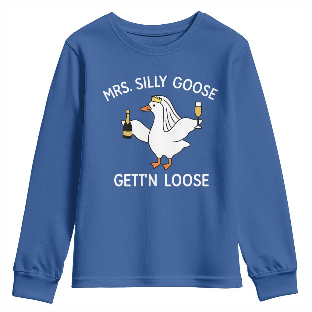 Mrs. Silly Goose Bride Youth Sweatshirt Funny Goose Lovers - Wonder Print Shop