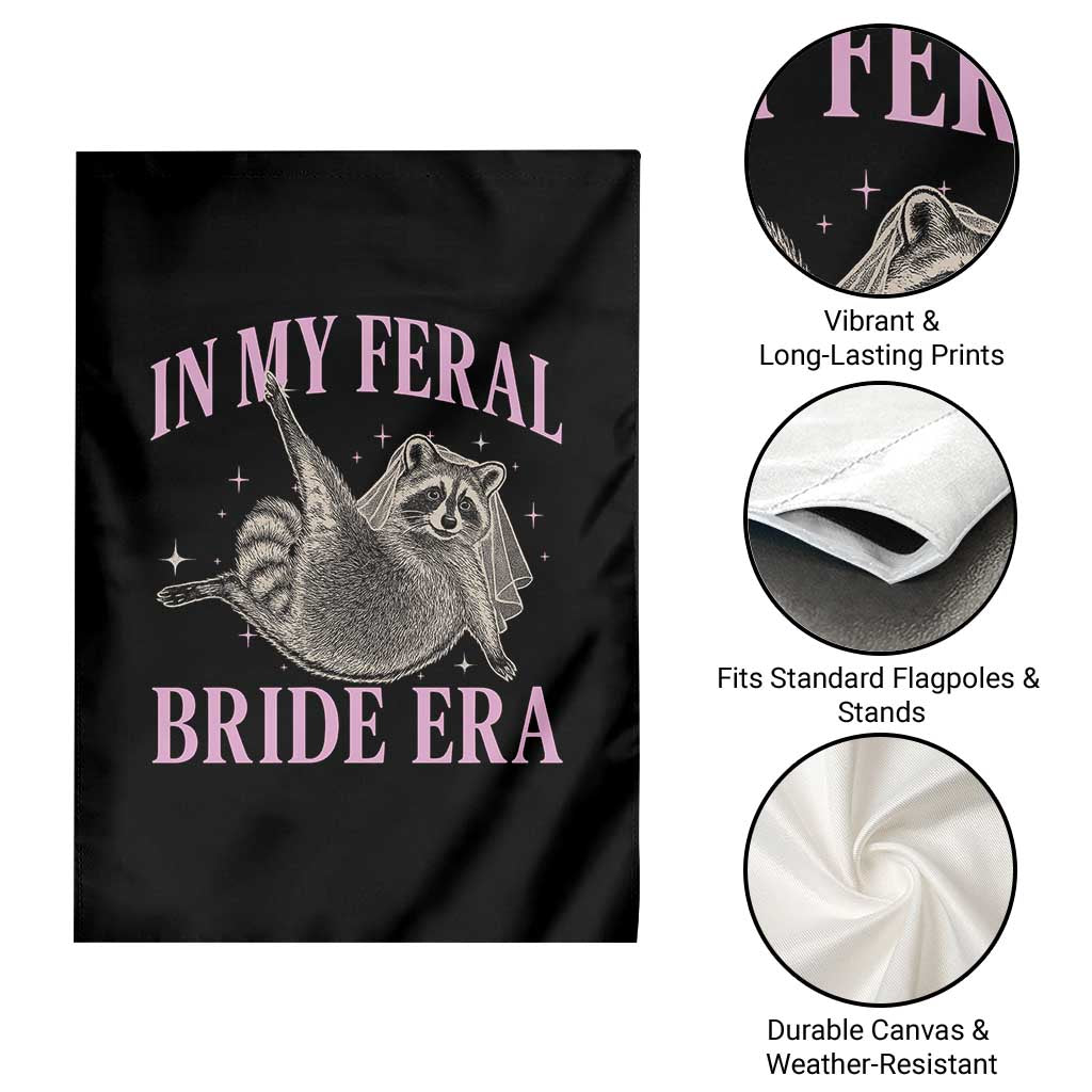 In My Feral Bride Era Garden Flag Funny Raccoon - Wonder Print Shop