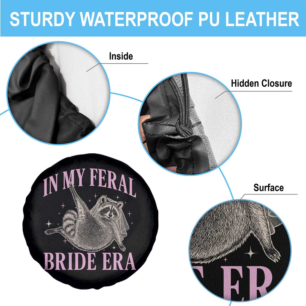 In My Feral Bride Era Spare Tire Cover Funny Raccoon - Wonder Print Shop