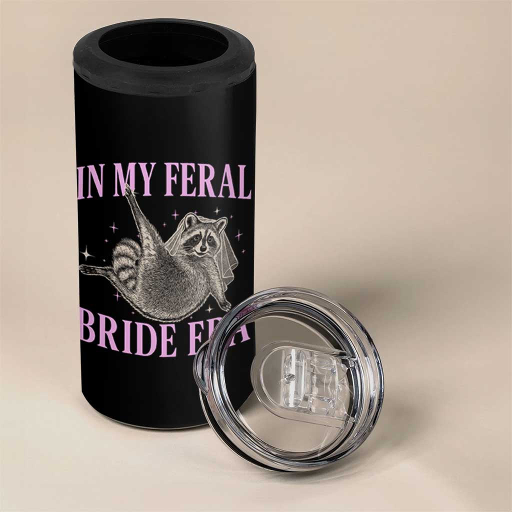 In My Feral Bride Era 4 in 1 Can Cooler Tumbler Funny Raccoon - Wonder Print Shop