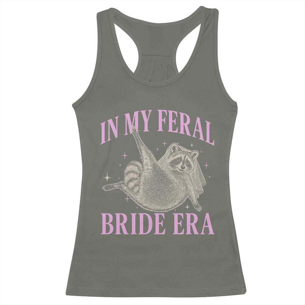 In My Feral Bride Era Racerback Tank Top Funny Raccoon - Wonder Print Shop