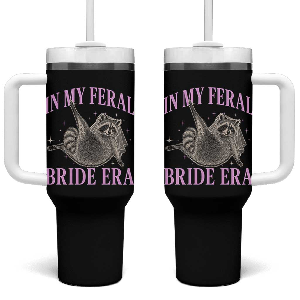 In My Feral Bride Era Tumbler With Handle Funny Raccoon - Wonder Print Shop