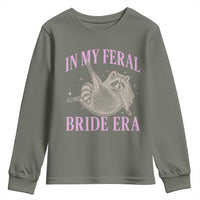 In My Feral Bride Era Youth Sweatshirt Funny Raccoon - Wonder Print Shop