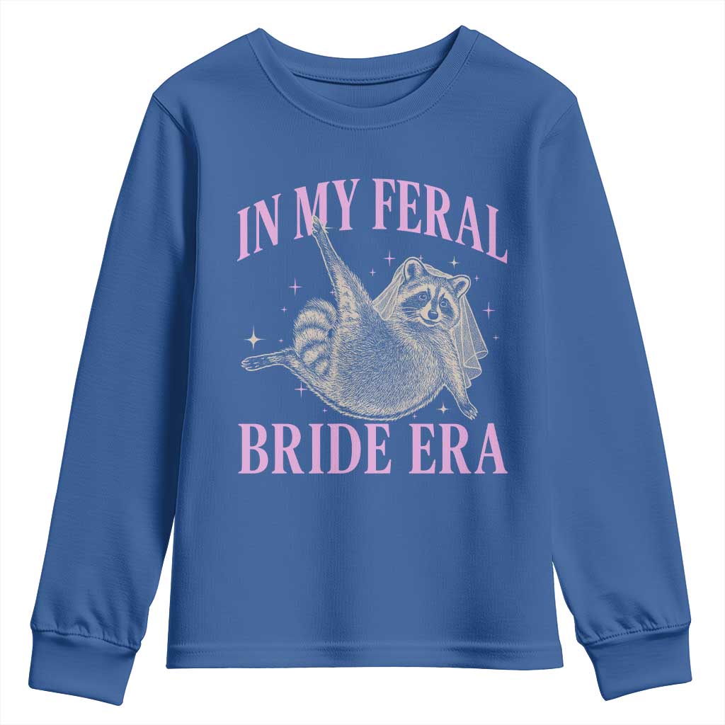 In My Feral Bride Era Youth Sweatshirt Funny Raccoon - Wonder Print Shop