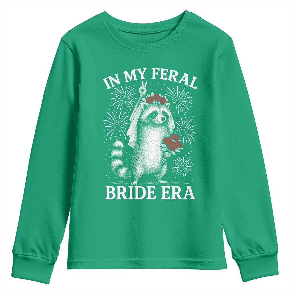 In My Feral Bride Era Youth Sweatshirt Funny Raccoon Lovers - Wonder Print Shop