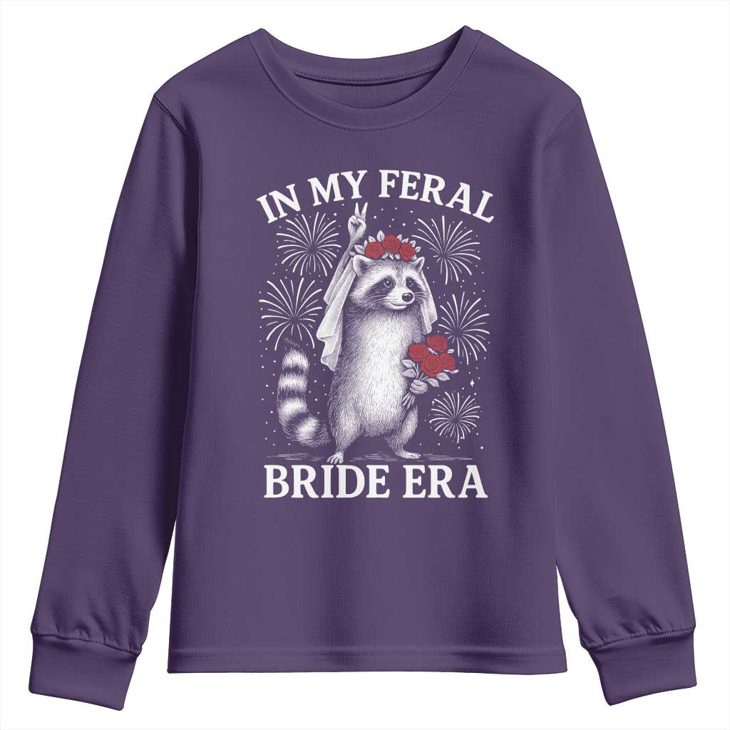 In My Feral Bride Era Youth Sweatshirt Funny Raccoon Lovers - Wonder Print Shop