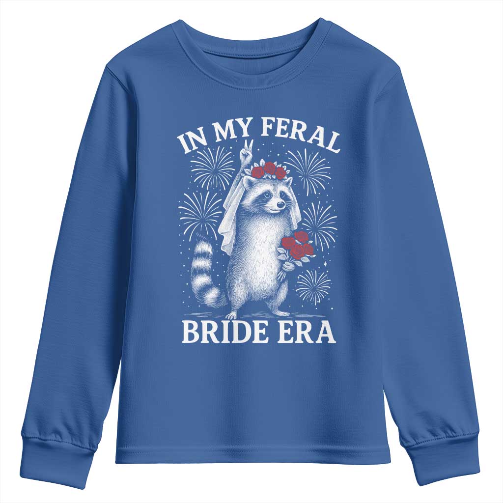 In My Feral Bride Era Youth Sweatshirt Funny Raccoon Lovers - Wonder Print Shop