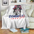 Dominican Girl Throw Blanket Messy Bun Caribbean Dominican Republic DR Flag - Wonder Print Shop