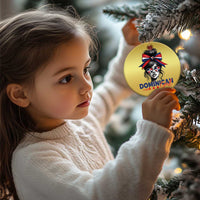 Dominican Girl Christmas Ornament Messy Bun Caribbean Dominican Republic DR Flag - Wonder Print Shop