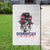 Dominican Girl Garden Flag Messy Bun Caribbean Dominican Republic DR Flag - Wonder Print Shop
