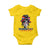 Dominican Girl Baby Onesie Messy Bun Caribbean Dominican Republic DR Flag - Wonder Print Shop