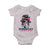 Dominican Girl Baby Onesie Messy Bun Caribbean Dominican Republic DR Flag - Wonder Print Shop