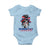 Dominican Girl Baby Onesie Messy Bun Caribbean Dominican Republic DR Flag - Wonder Print Shop