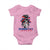 Dominican Girl Baby Onesie Messy Bun Caribbean Dominican Republic DR Flag - Wonder Print Shop