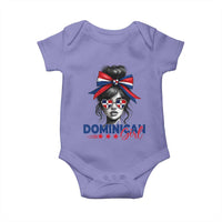 Dominican Girl Baby Onesie Messy Bun Caribbean Dominican Republic DR Flag - Wonder Print Shop