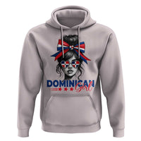 Dominican Girl Hoodie Messy Bun Caribbean Dominican Republic DR Flag - Wonder Print Shop