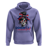 Dominican Girl Hoodie Messy Bun Caribbean Dominican Republic DR Flag - Wonder Print Shop