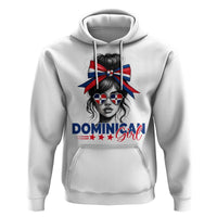 Dominican Girl Hoodie Messy Bun Caribbean Dominican Republic DR Flag - Wonder Print Shop