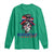 Dominican Girl Long Sleeve Shirt Messy Bun Caribbean Dominican Republic DR Flag - Wonder Print Shop