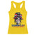 Dominican Girl Racerback Tank Top Messy Bun Caribbean Dominican Republic DR Flag - Wonder Print Shop