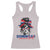 Dominican Girl Racerback Tank Top Messy Bun Caribbean Dominican Republic DR Flag - Wonder Print Shop