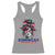 Dominican Girl Racerback Tank Top Messy Bun Caribbean Dominican Republic DR Flag - Wonder Print Shop