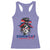 Dominican Girl Racerback Tank Top Messy Bun Caribbean Dominican Republic DR Flag - Wonder Print Shop