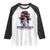 Dominican Girl Raglan Shirt Messy Bun Caribbean Dominican Republic DR Flag - Wonder Print Shop