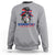 Dominican Girl Sweatshirt Messy Bun Caribbean Dominican Republic DR Flag - Wonder Print Shop