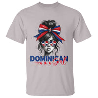 Dominican Girl T Shirt Messy Bun Caribbean Dominican Republic DR Flag - Wonder Print Shop