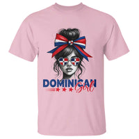 Dominican Girl T Shirt Messy Bun Caribbean Dominican Republic DR Flag - Wonder Print Shop