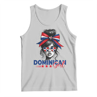 Dominican Girl Tank Top Messy Bun Caribbean Dominican Republic DR Flag - Wonder Print Shop