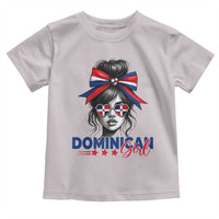 Dominican Girl Toddler T Shirt Messy Bun Caribbean Dominican Republic DR Flag - Wonder Print Shop