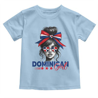 Dominican Girl Toddler T Shirt Messy Bun Caribbean Dominican Republic DR Flag - Wonder Print Shop