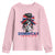Dominican Girl Youth Sweatshirt Messy Bun Caribbean Dominican Republic DR Flag - Wonder Print Shop