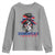 Dominican Girl Youth Sweatshirt Messy Bun Caribbean Dominican Republic DR Flag - Wonder Print Shop