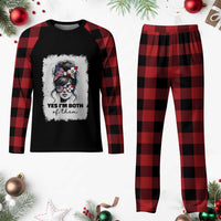 Dominican American Woman Plaid Pajama Set Yes Im Both Of Them